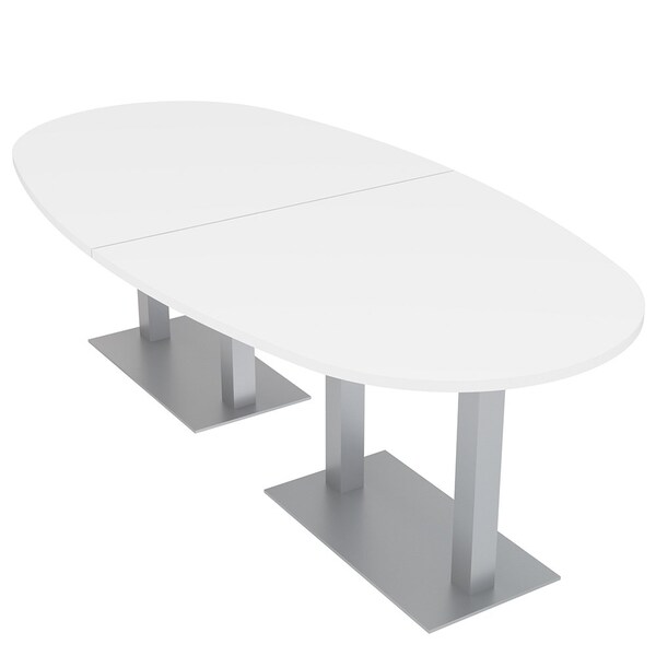 45 in W, 96 in L, 29 in H, Engineered Wood Top, White